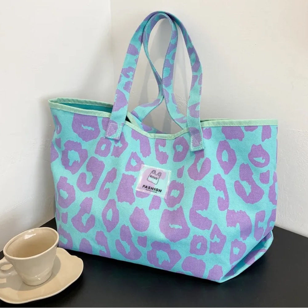 Green Pink Reusable Shopping Bag New Without Tags